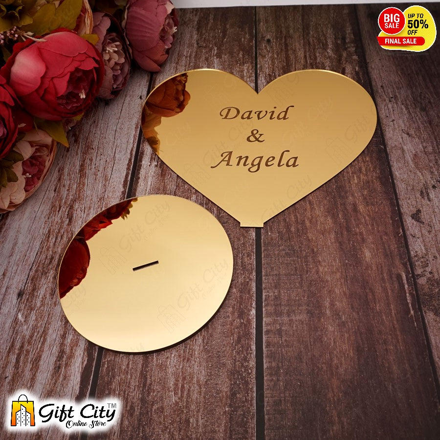 Customizable Heart Style Wedding Event Party Table Decoration Acrylic Mirror For Engagement