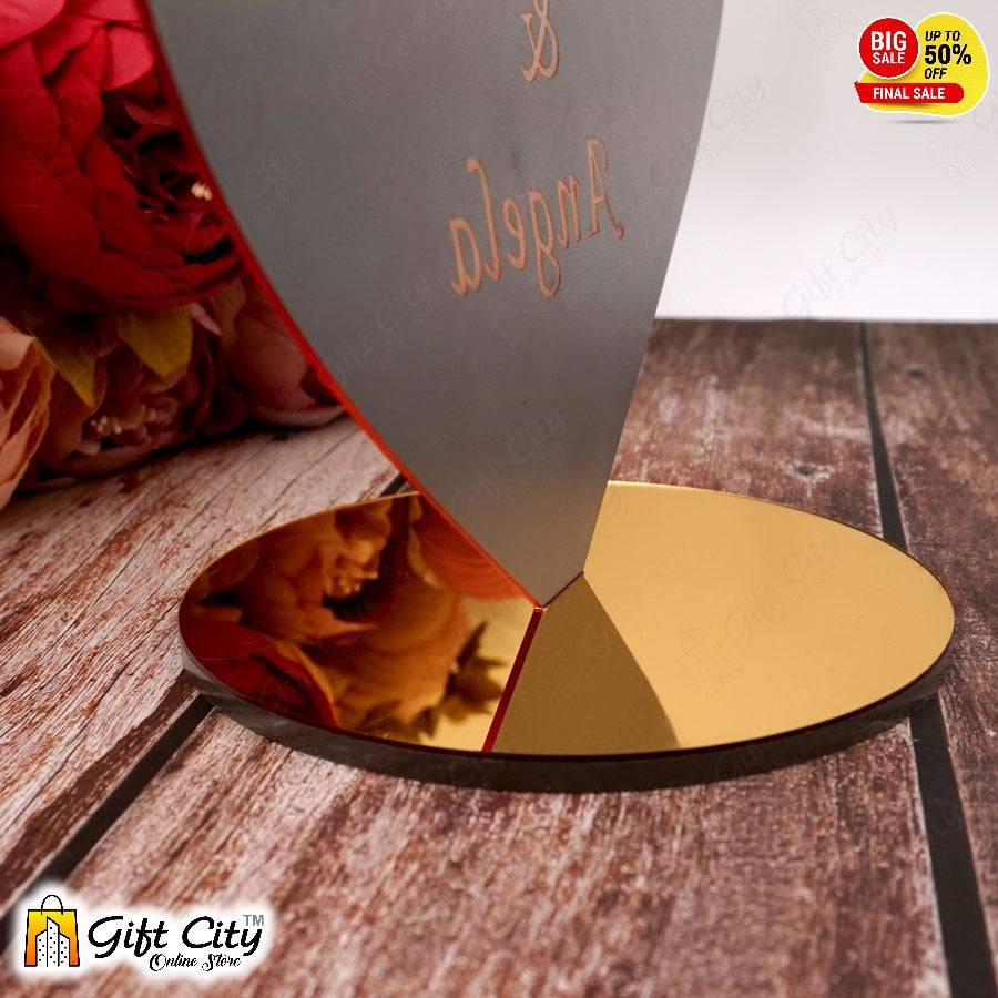 Customizable Heart Style Wedding Event Party Table Decoration Acrylic Mirror For Engagement