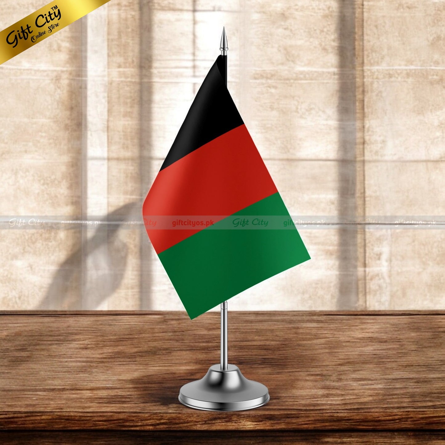 Gift City Presents | Afghanistan Mini Flag with Stand | All Countries Flags Available | High-Quality Desk Flag for Decoration & Office Display