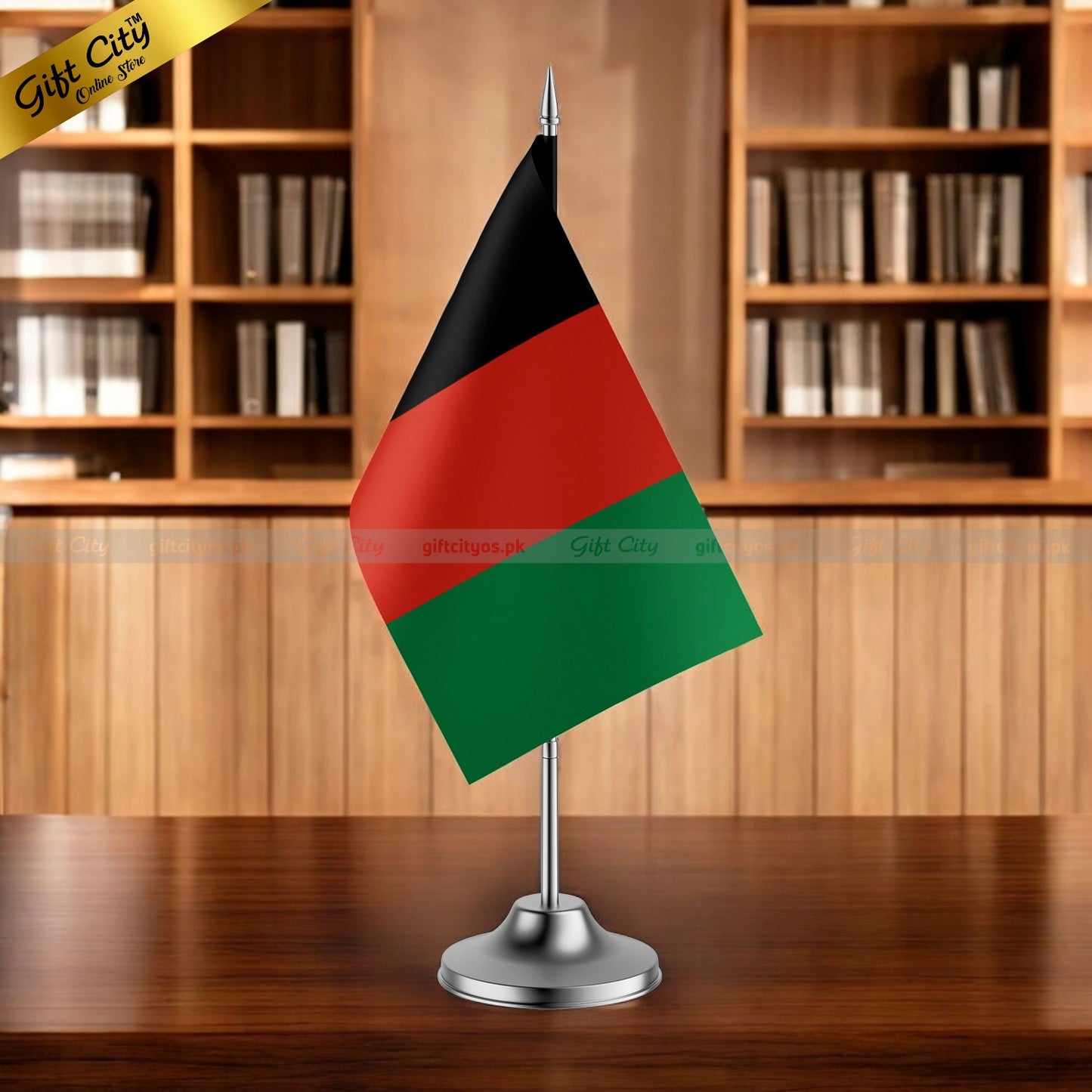 Gift City Presents | Afghanistan Mini Flag with Stand | All Countries Flags Available | High-Quality Desk Flag for Decoration & Office Display