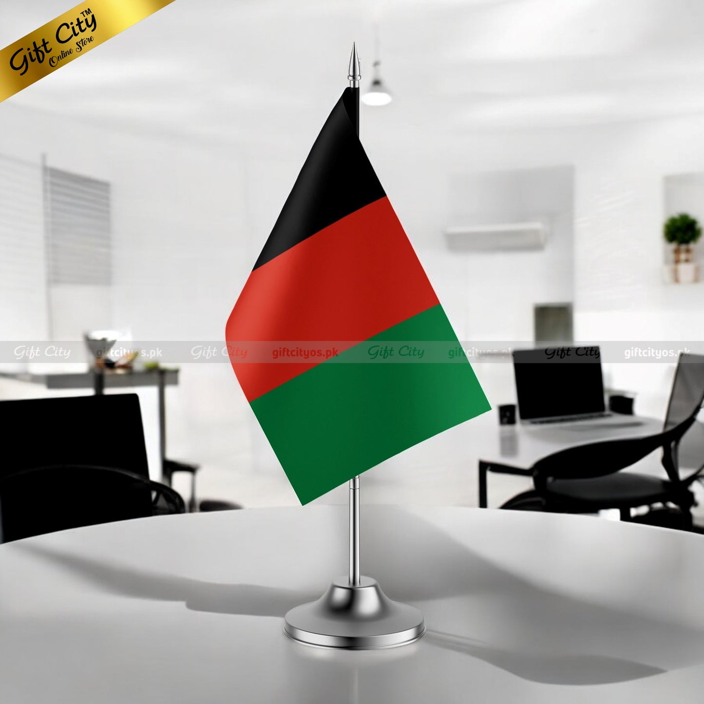 Gift City Presents | Afghanistan Mini Flag with Stand | All Countries Flags Available | High-Quality Desk Flag for Decoration & Office Display