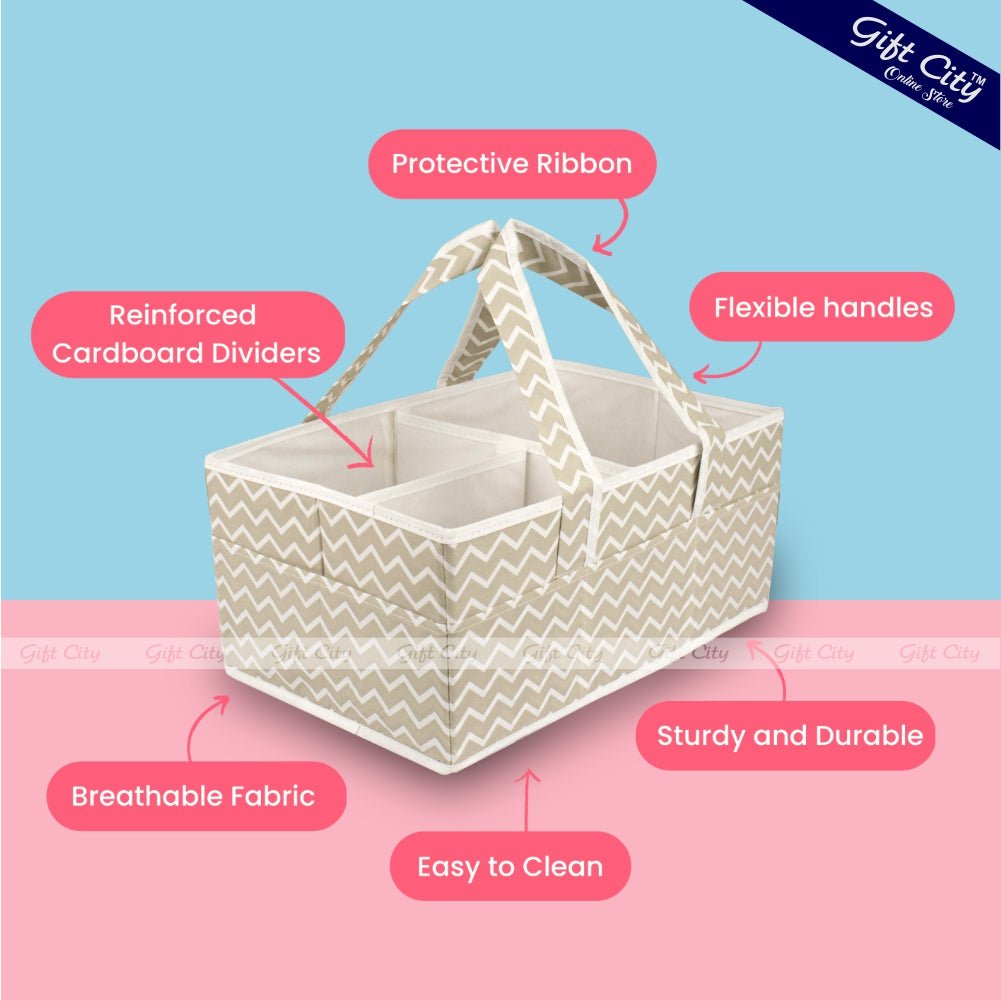 Gift City Presents Foldable Baby Diaper Caddy Organizer with Multi Pockets and Flexible Compartments