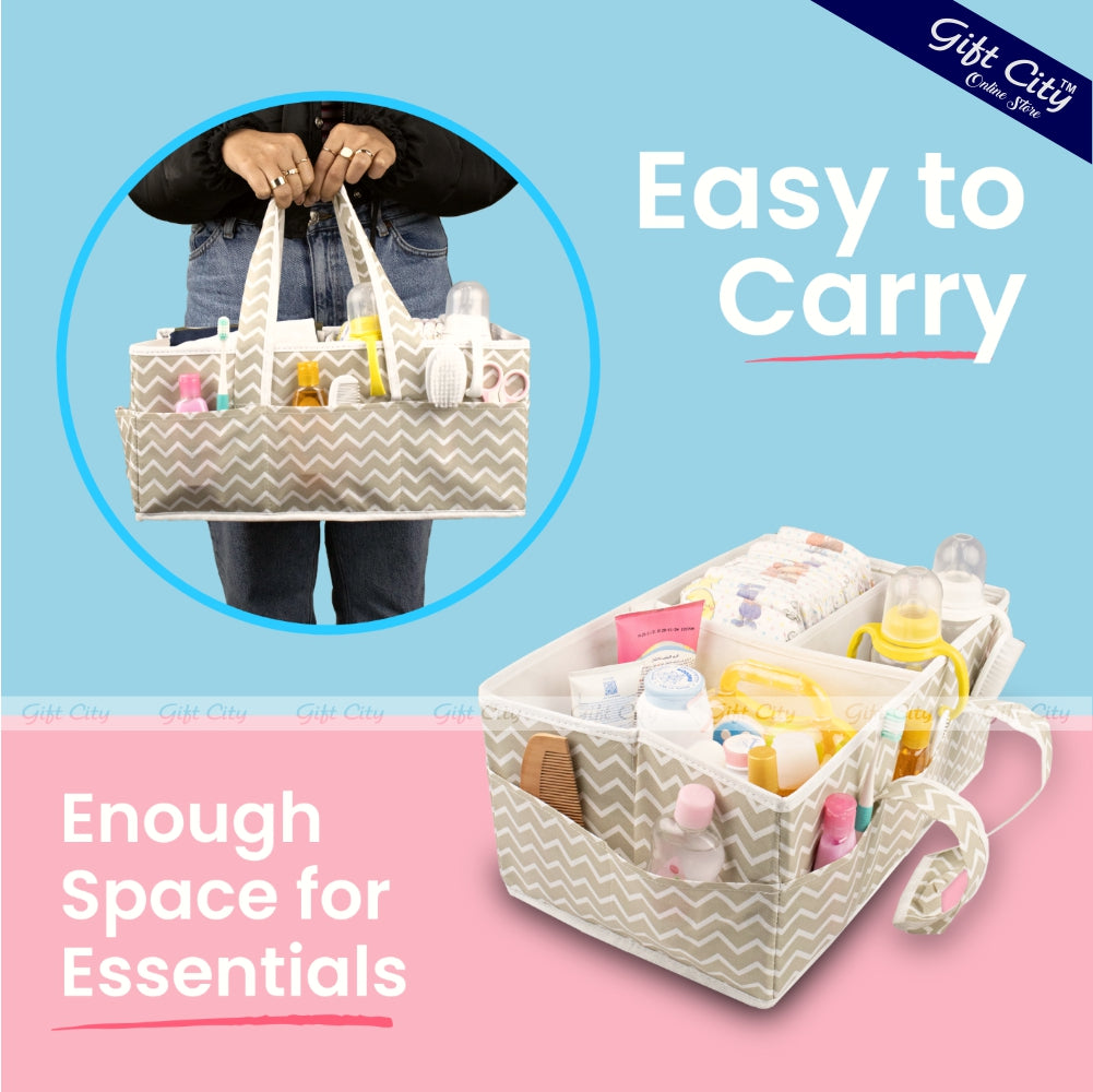 Gift City Presents Foldable Baby Diaper Caddy Organizer with Multi Pockets and Flexible Compartments