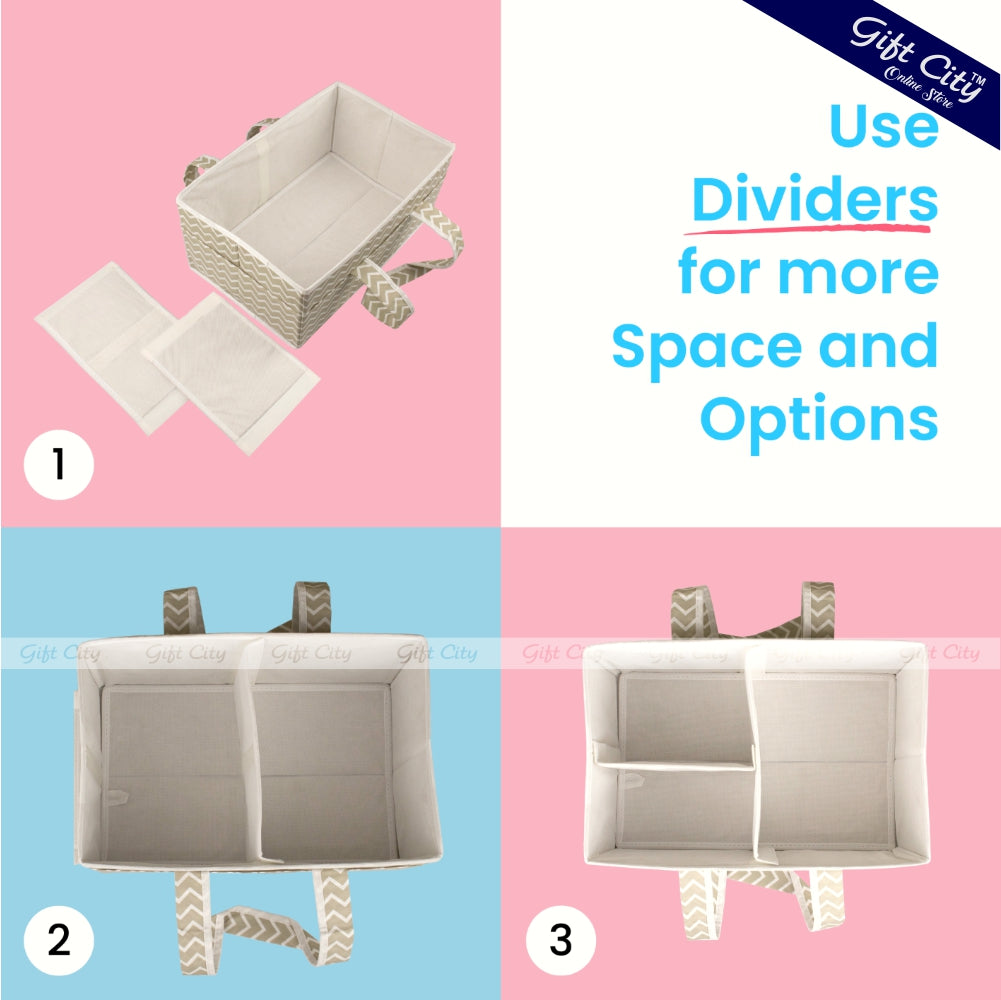 Gift City Presents Foldable Baby Diaper Caddy Organizer with Multi Pockets and Flexible Compartments