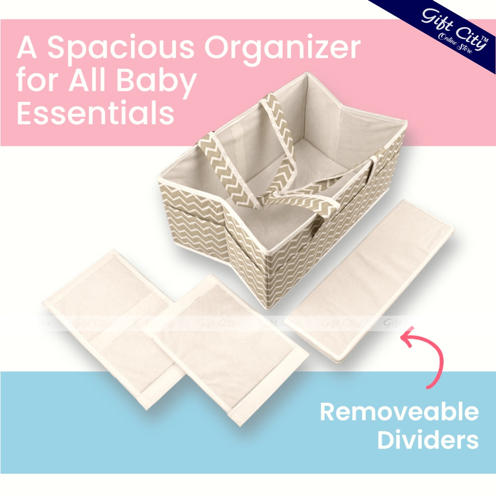 Gift City Presents Foldable Baby Diaper Caddy Organizer with Multi Pockets and Flexible Compartments