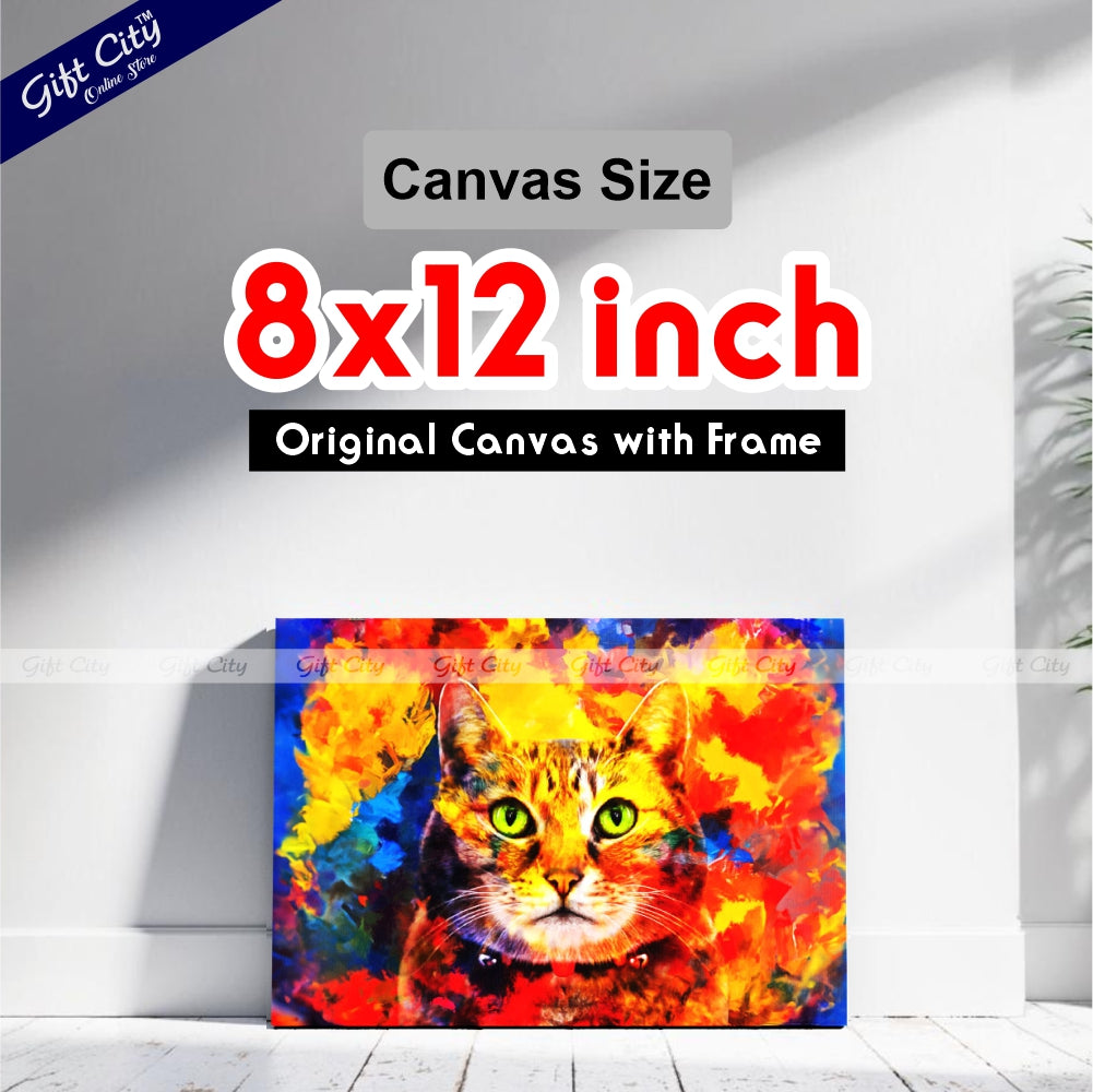 Cat Face Canvas Painting Digital Art for Home Decor - Gift City