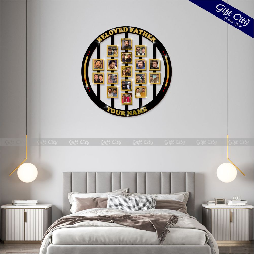 Gift City Presents Personalized Father's Day Gift: Custom Photo Ring Frame for Beloved Dad | Memorial Keepsake, Tribute, and Unique Memory Display