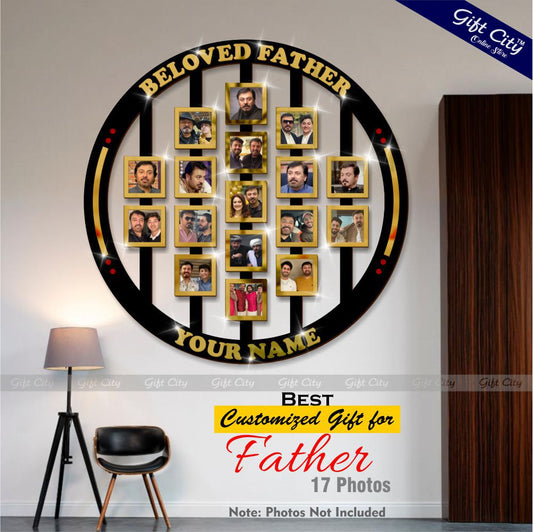 Gift City Presents Personalized Father's Day Gift: Custom Photo Ring Frame for Beloved Dad | Memorial Keepsake, Tribute, and Unique Memory Display