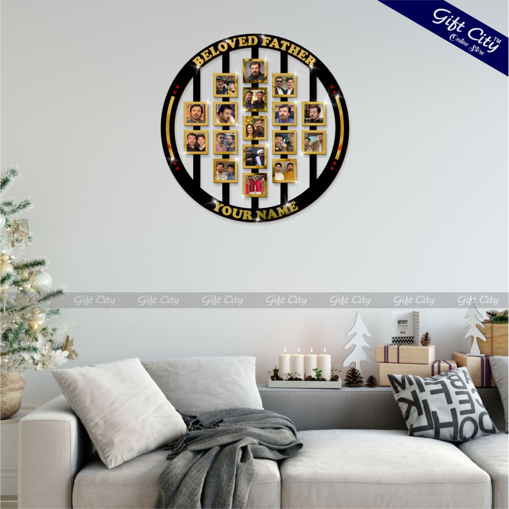 Gift City Presents Personalized Father's Day Gift: Custom Photo Ring Frame for Beloved Dad | Memorial Keepsake, Tribute, and Unique Memory Display