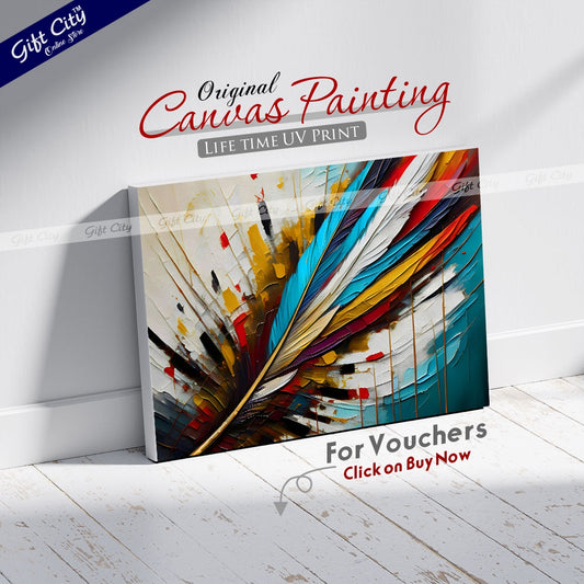 Gift City Presents UV Printed Oil Painting Canvas - Abstract modern wall art for home decor, ready to hang for living room, bedroom, and dining room Wall Hanging