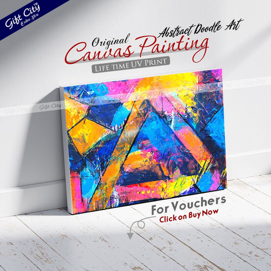 Abstract Doodle Art Canvas Painting - Gift City