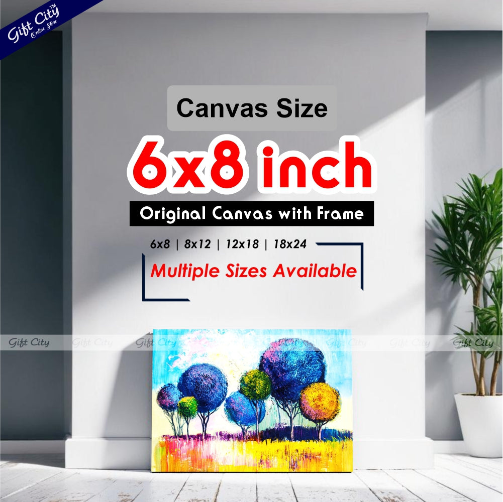 Abstract Rainbow Trees Painting - Gift City