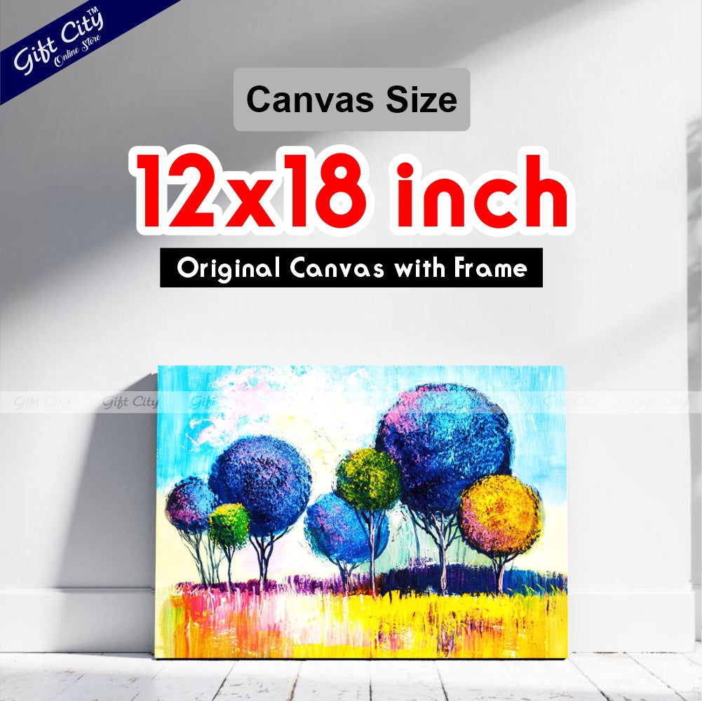 Abstract Rainbow Trees Painting - Gift City