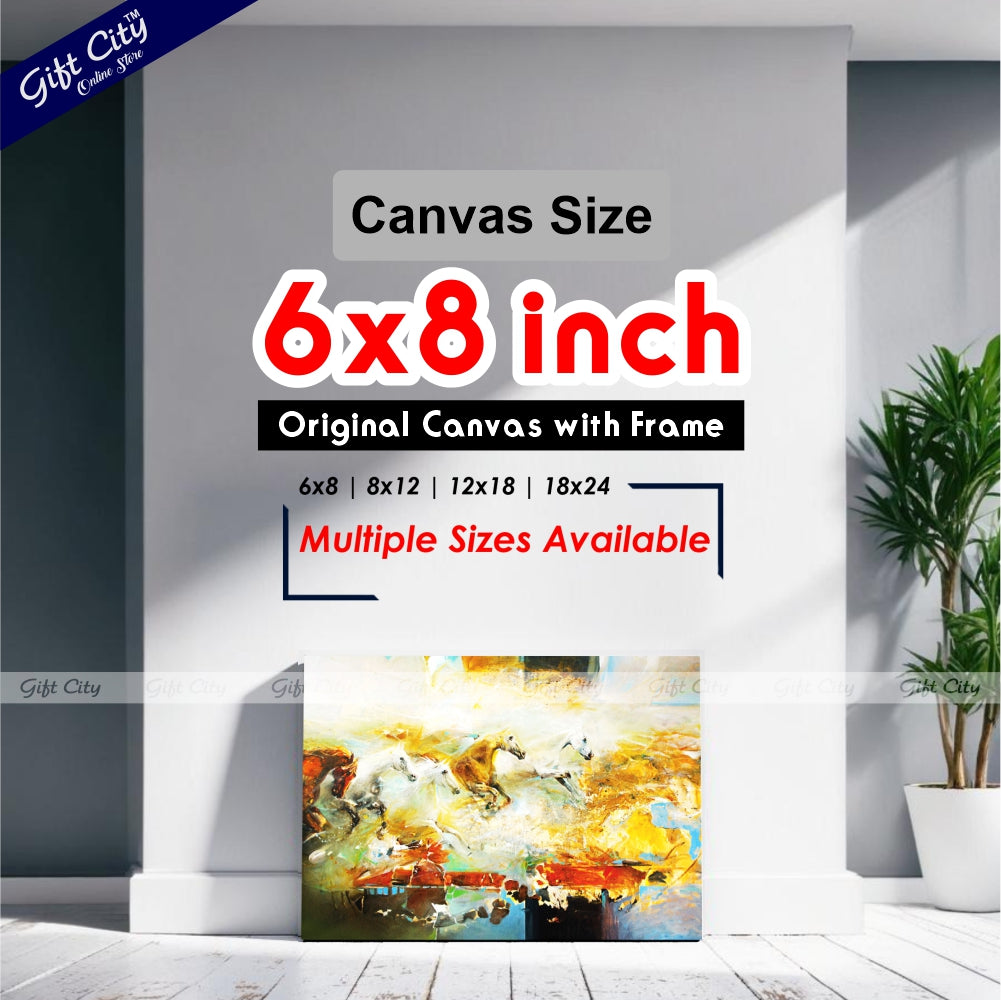 Beautiful Art Of Horses Canvas Painting Digital Art for Home Décor - Gift City