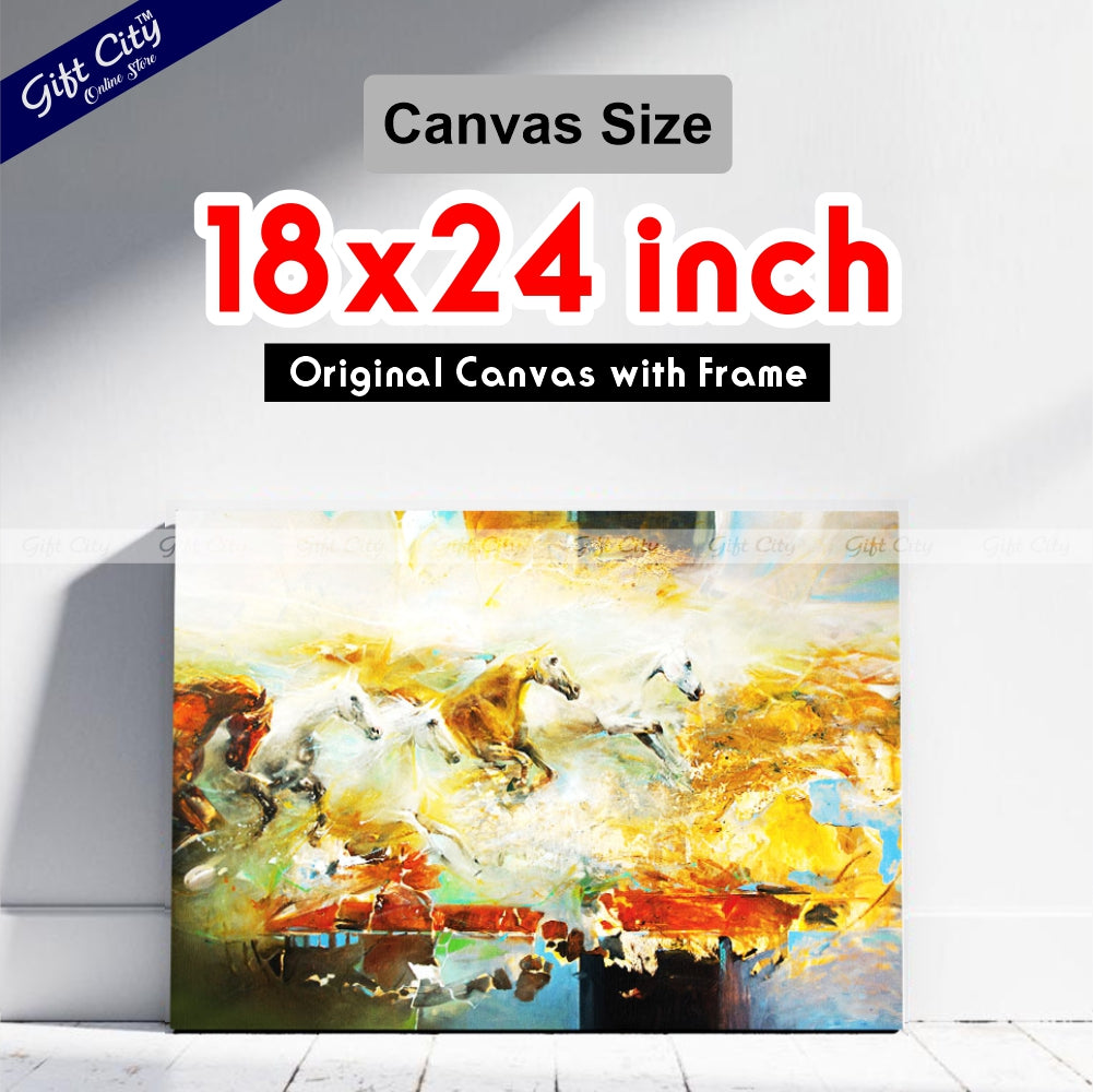 Beautiful Art Of Horses Canvas Painting Digital Art for Home Décor - Gift City