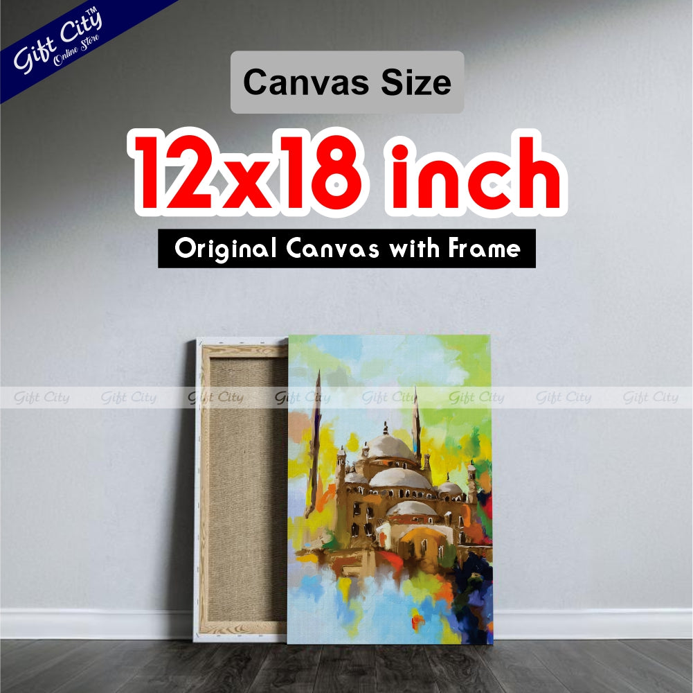 Beautiful Mosque Art Islamic Canvas Wall Hanging Painting Digital Art for Home Décor - Gift City