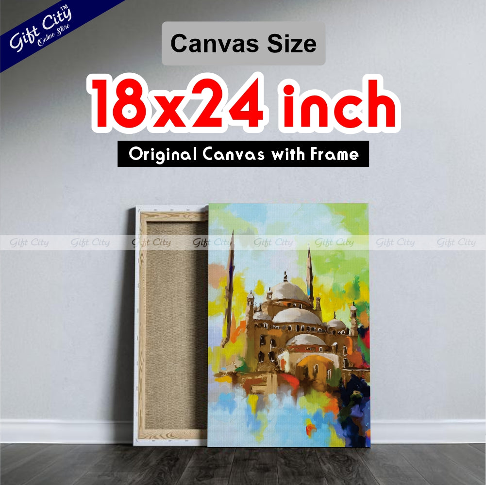 Beautiful Mosque Art Islamic Canvas Wall Hanging Painting Digital Art for Home Décor - Gift City