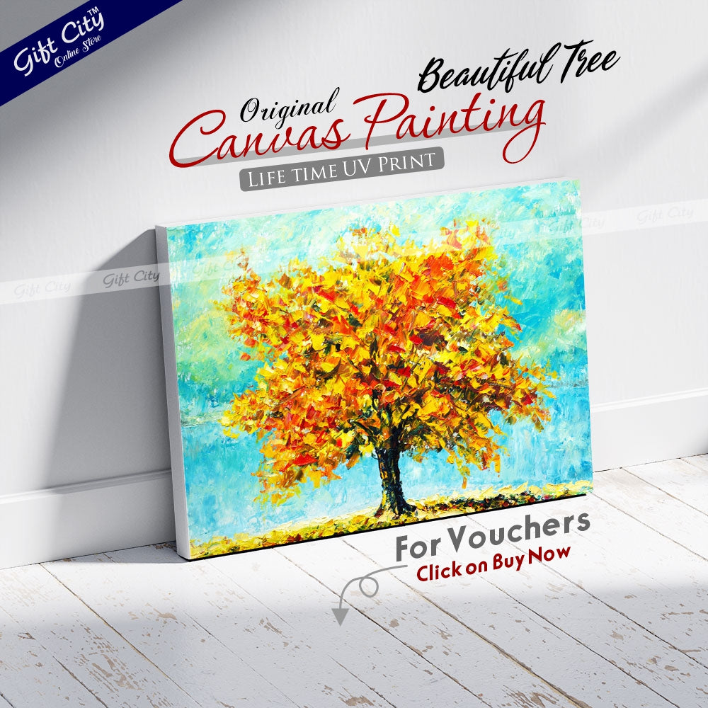 Beautiful Tree Art Canvas Painting Digital Art for Home Décor - Gift City