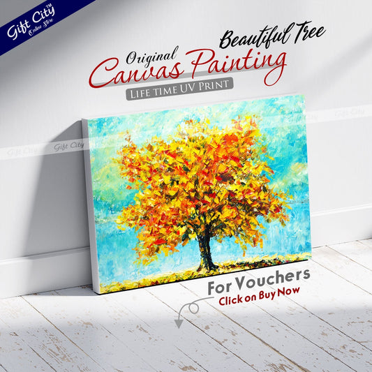 Beautiful Tree Art Canvas Painting Digital Art for Home Décor - Gift City