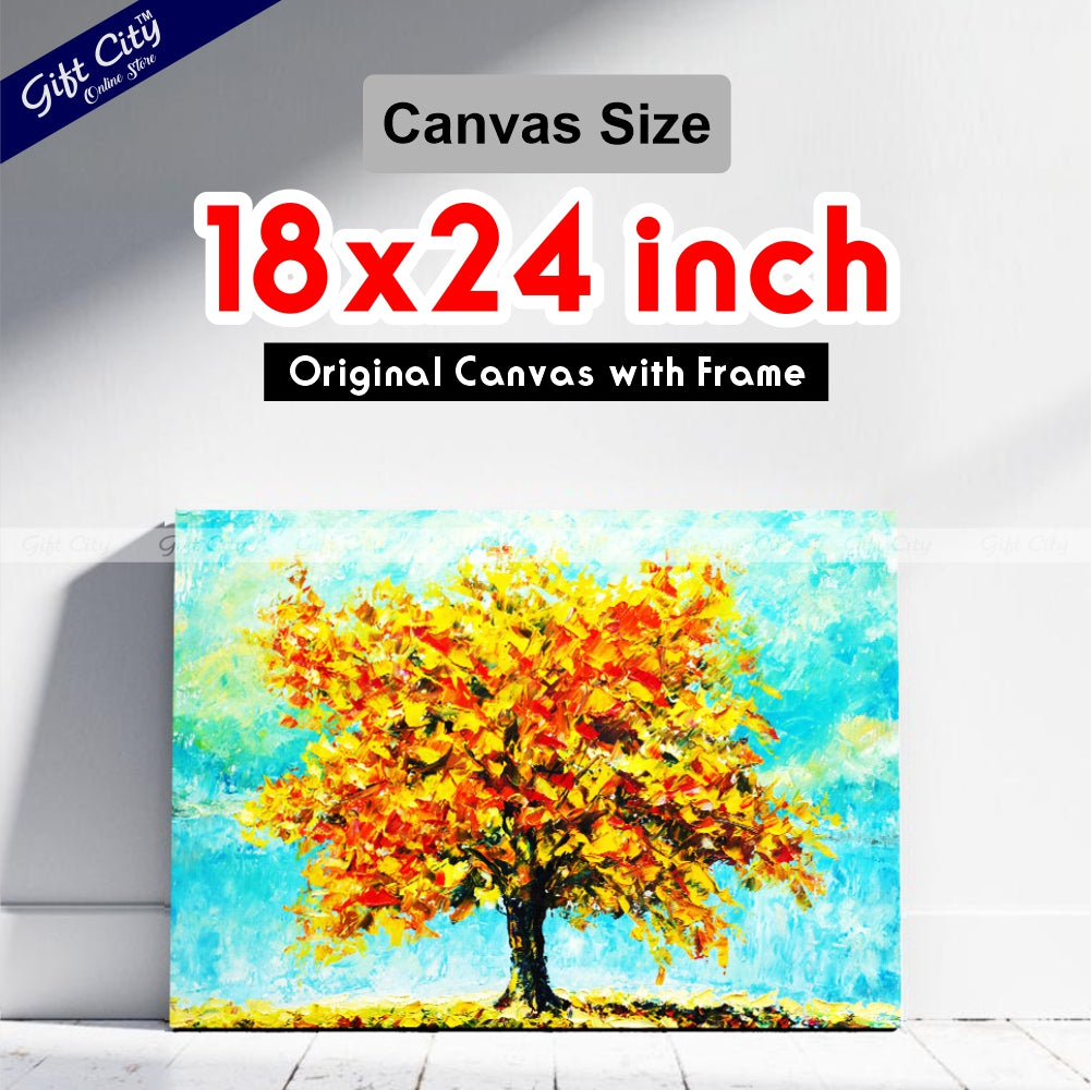 Beautiful Tree Art Canvas Painting Digital Art for Home Décor - Gift City
