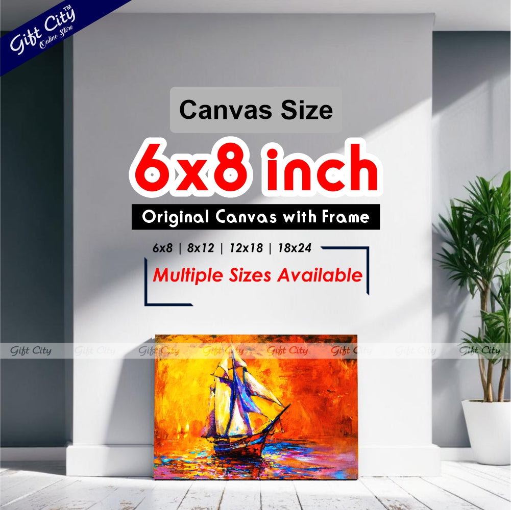 Beautiful Yacht Canvas Painting - Gift City