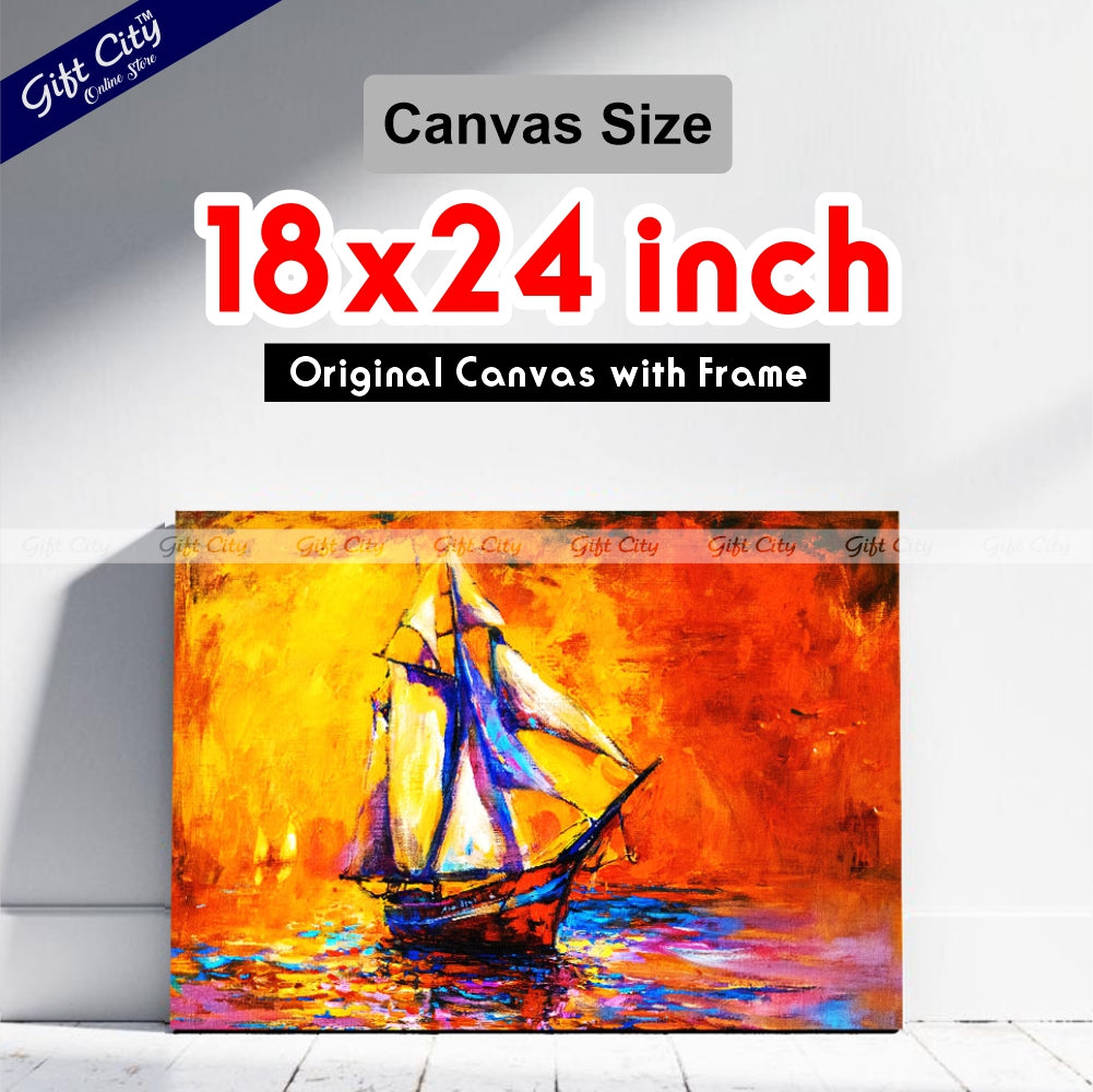 Beautiful Yacht Canvas Painting - Gift City