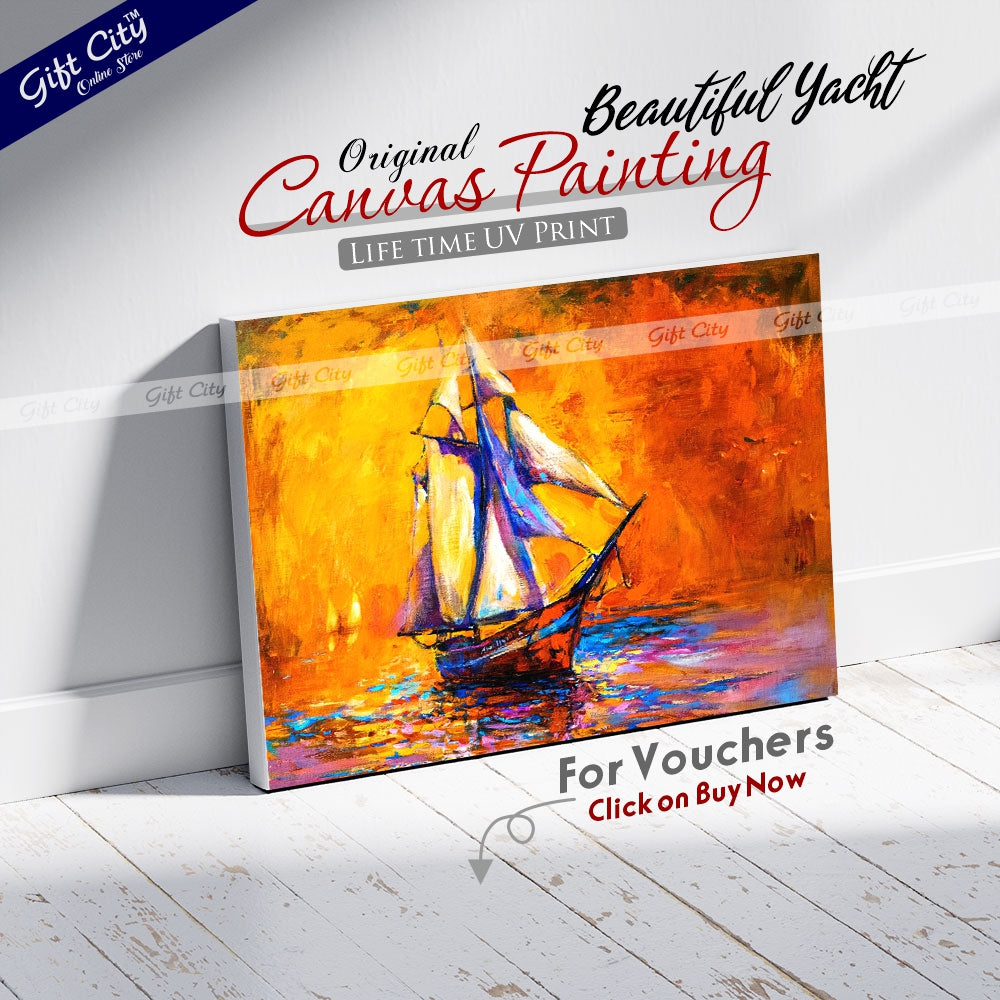Beautiful Yacht Canvas Painting - Gift City