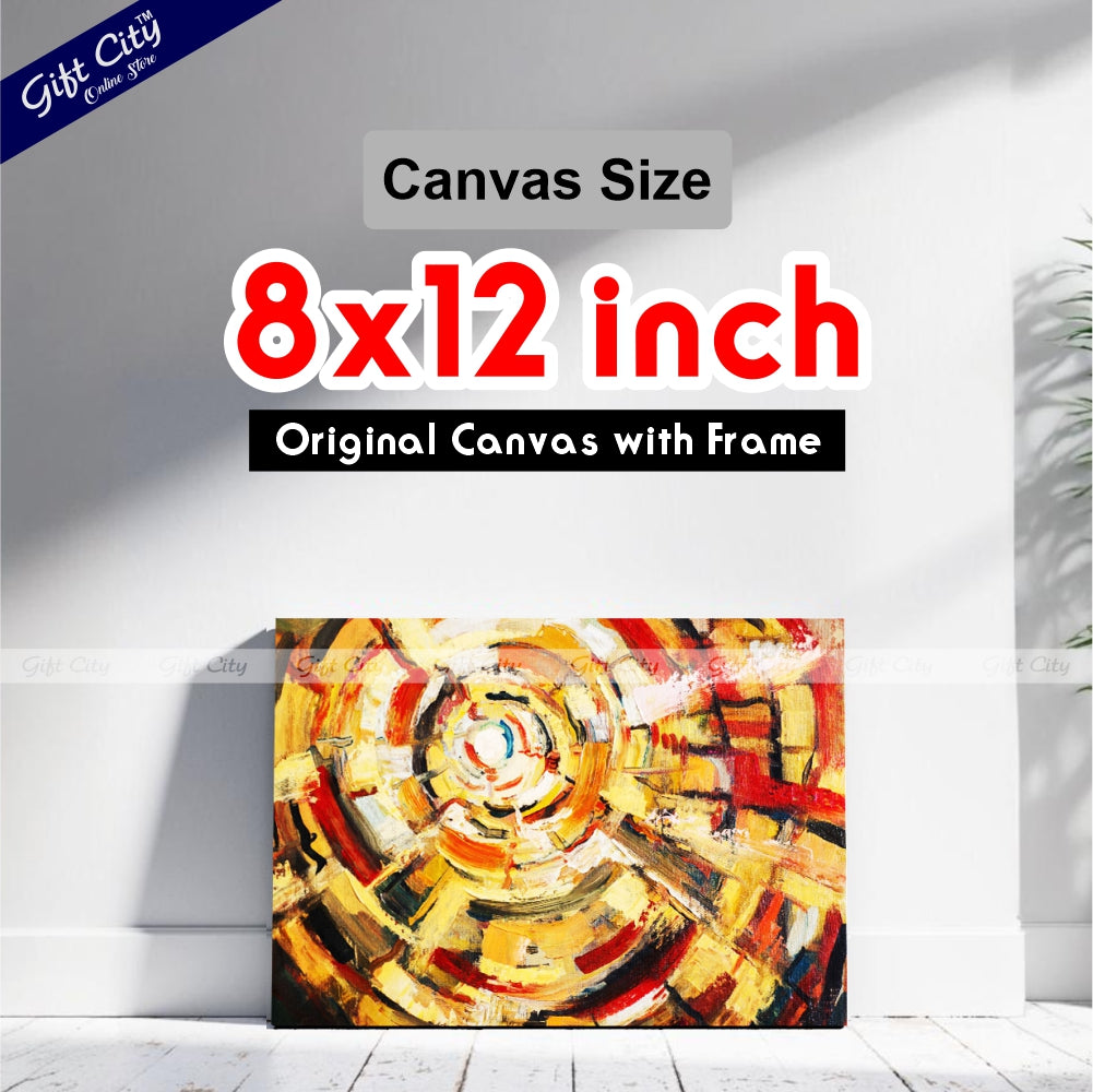Book Library Abstract Canvas Painting - Gift City
