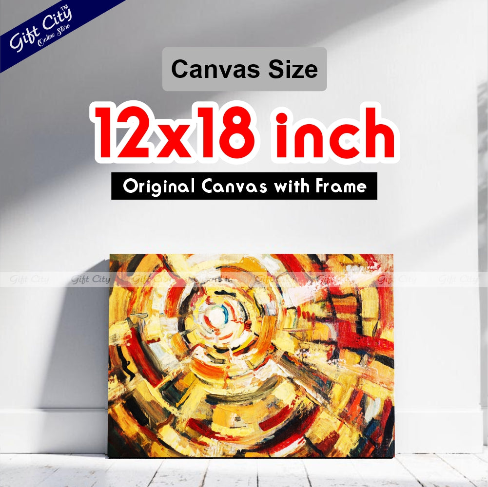 Book Library Abstract Canvas Painting - Gift City