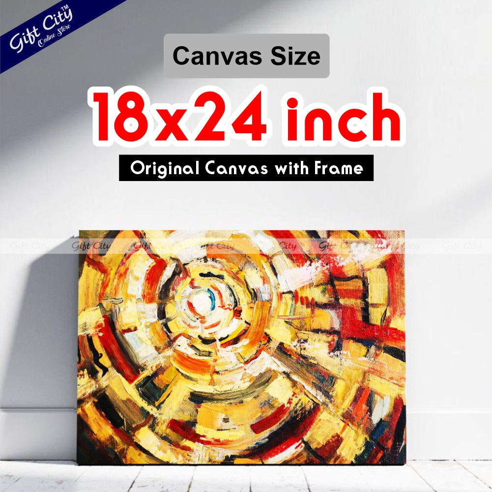 Book Library Abstract Canvas Painting - Gift City