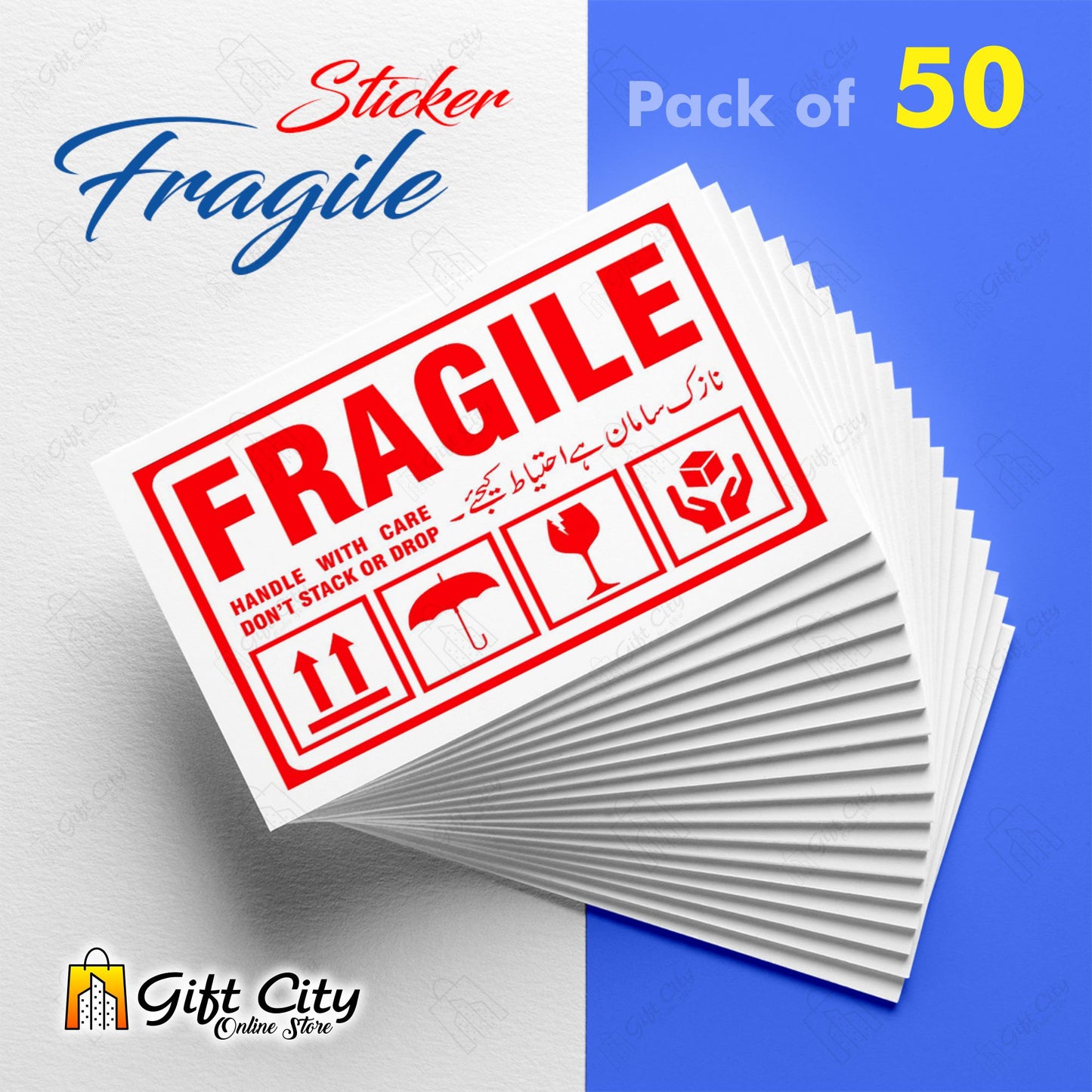 Handle With Care Packing Fragile Stickers for Sensitive Products - GIFT City