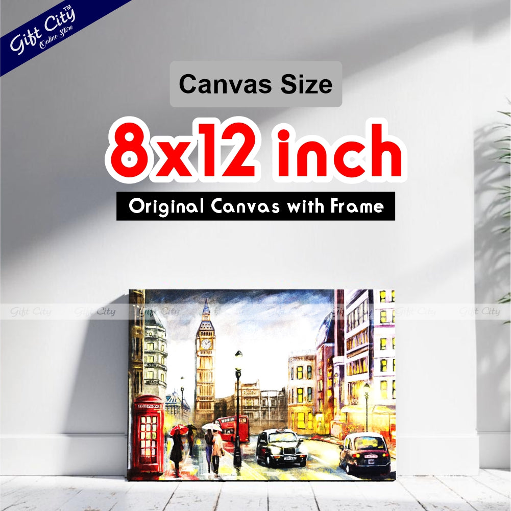 City Road View Canvas Painting Digital Art for Home Decor - Gift City