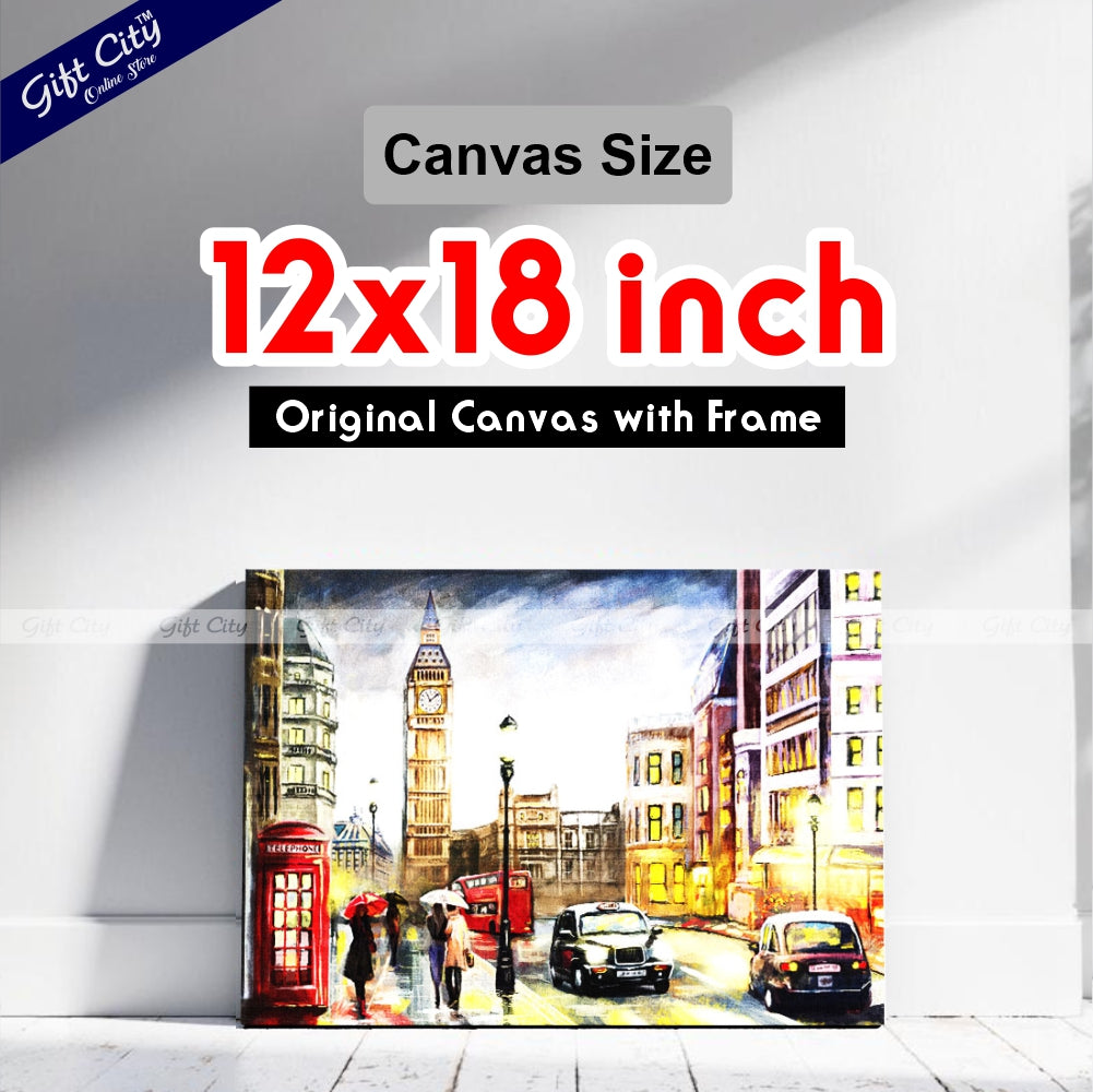 City Road View Canvas Painting Digital Art for Home Decor - Gift City