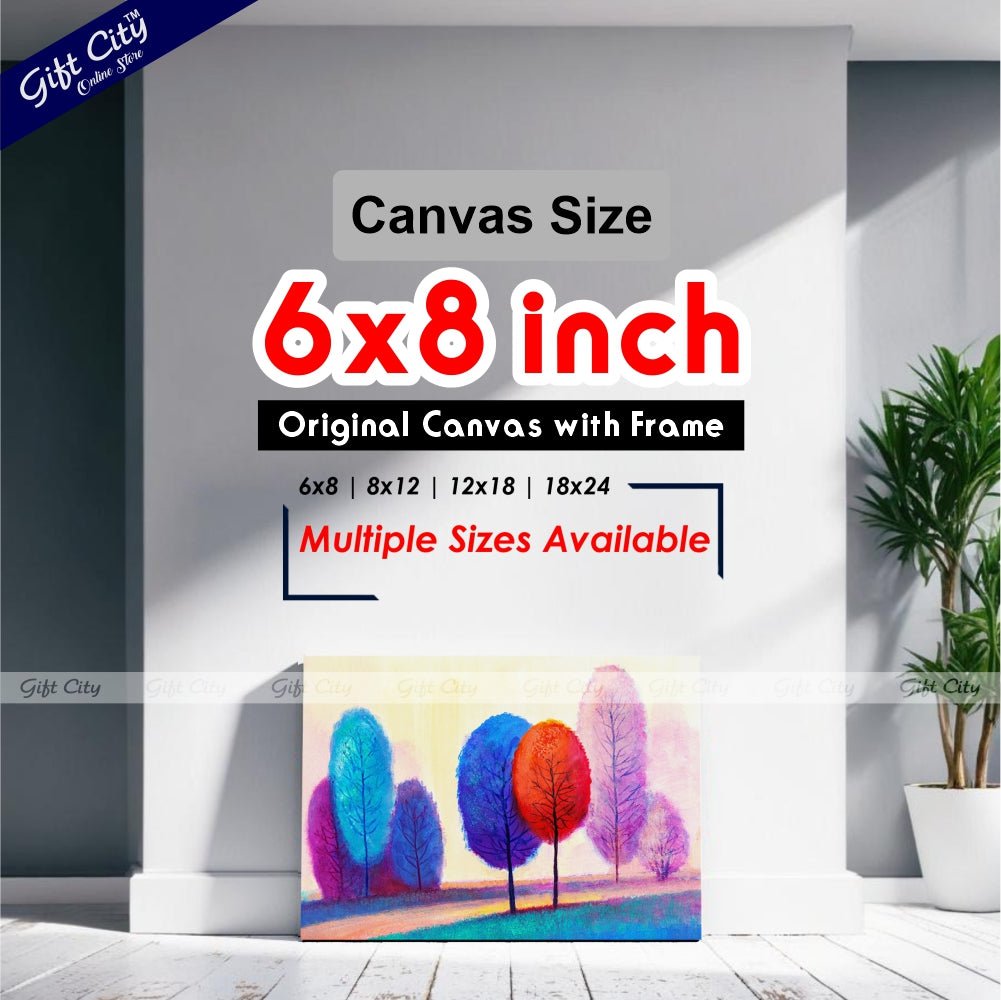 Colorful Autumn Forest Abstract Art Canvas Painting - Gift City