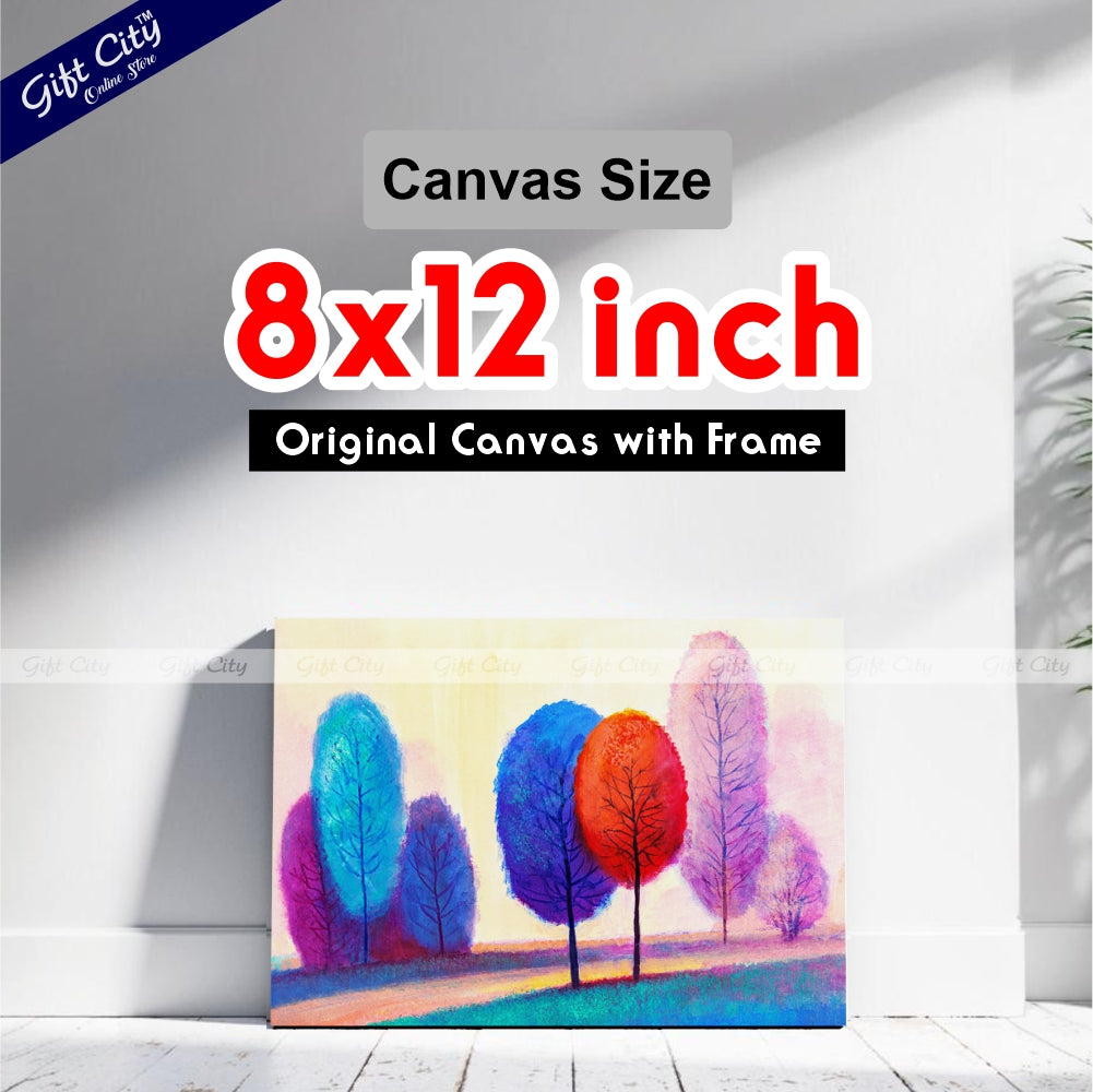 Colorful Autumn Forest Abstract Art Canvas Painting - Gift City