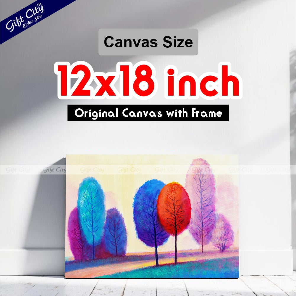 Colorful Autumn Forest Abstract Art Canvas Painting - Gift City