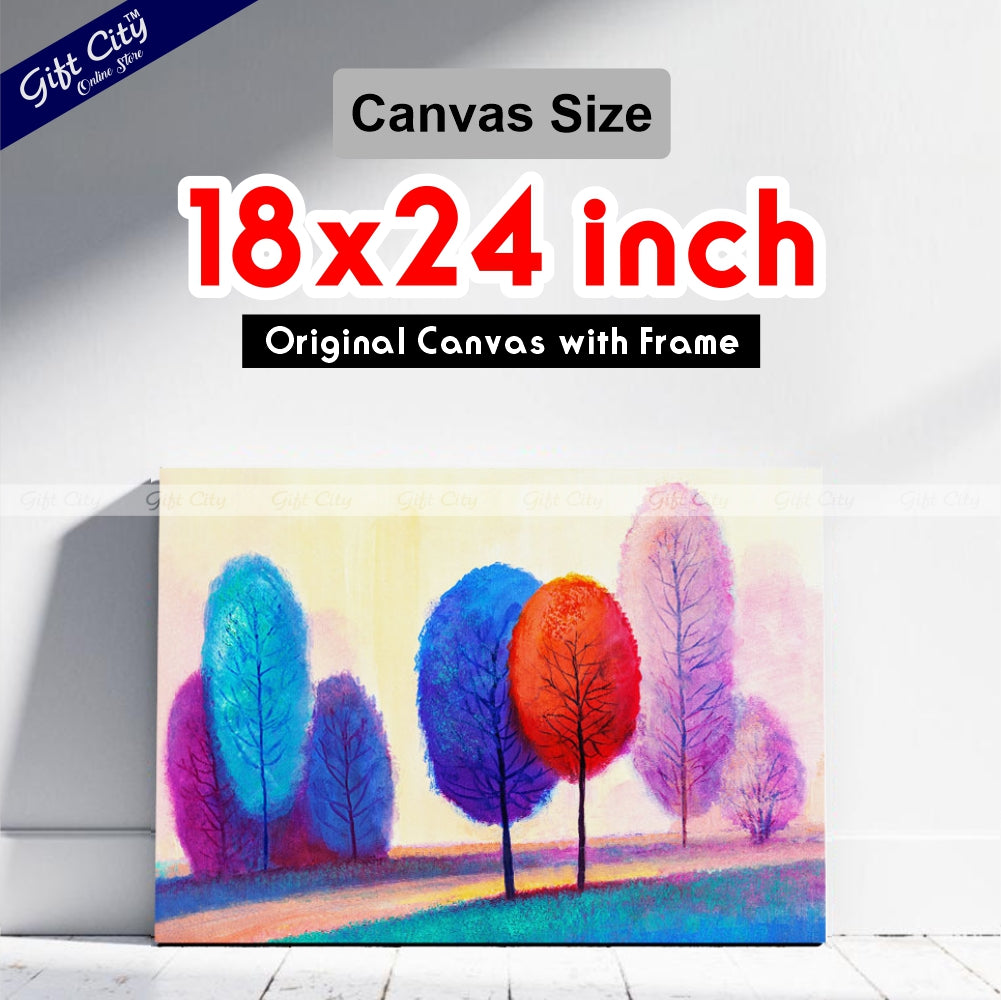 Colorful Autumn Forest Abstract Art Canvas Painting - Gift City