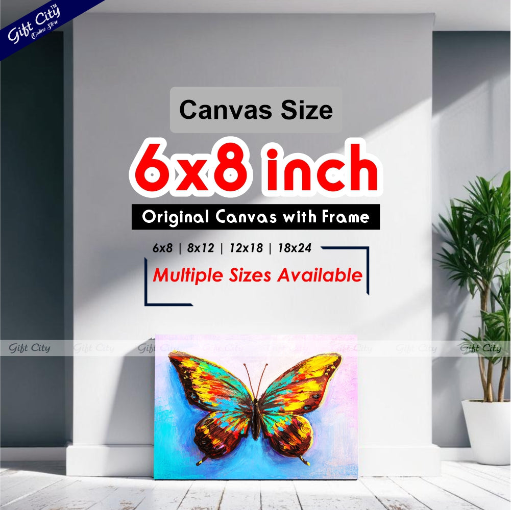 Colorful Butterfly Digital Canvas Painting - Gift City