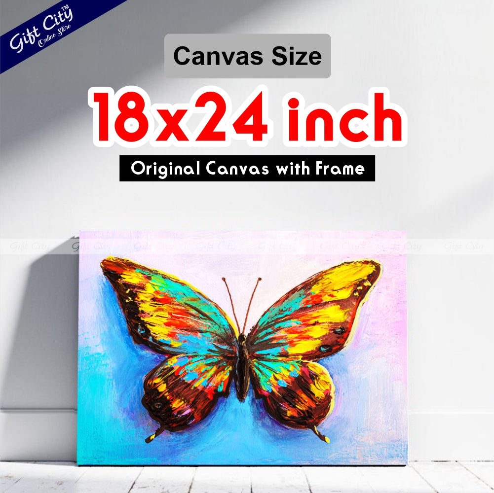 Colorful Butterfly Digital Canvas Painting - Gift City