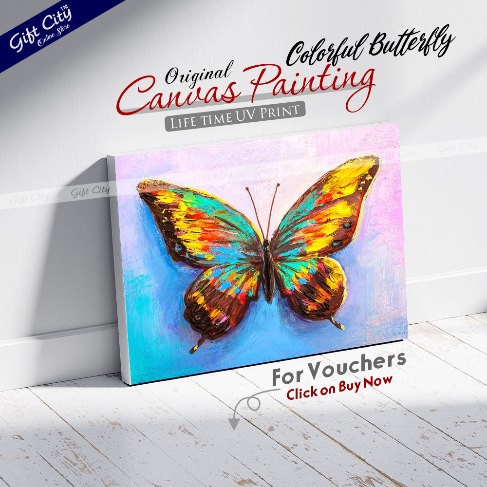 Colorful Butterfly Digital Canvas Painting - Gift City