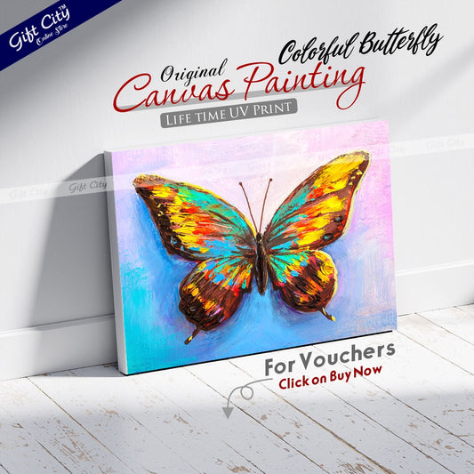 Colorful Butterfly Digital Canvas Painting - Gift City