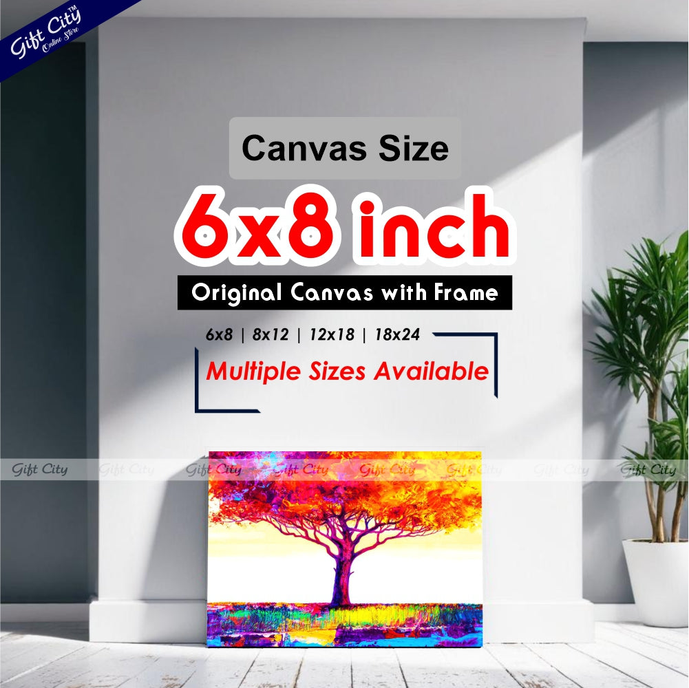 Colorful Abstract Tree Canvas Painting - Gift City