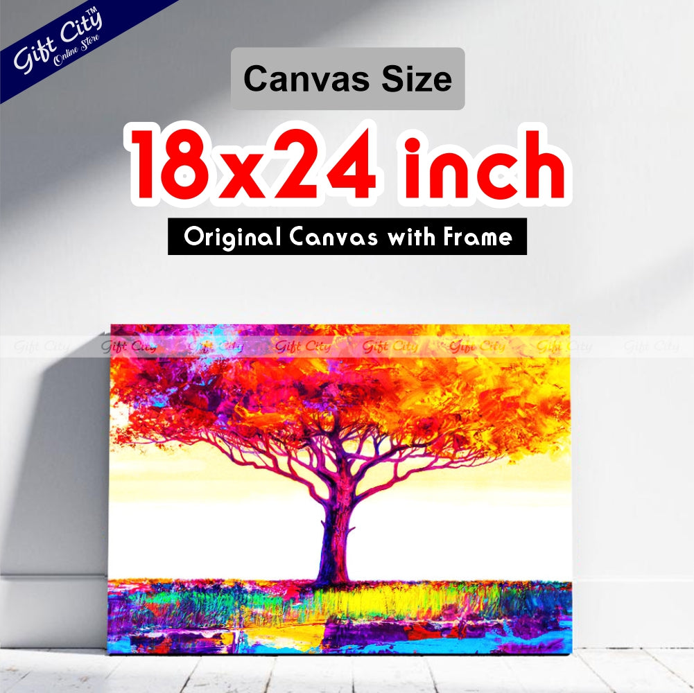 Colorful Abstract Tree Canvas Painting - Gift City