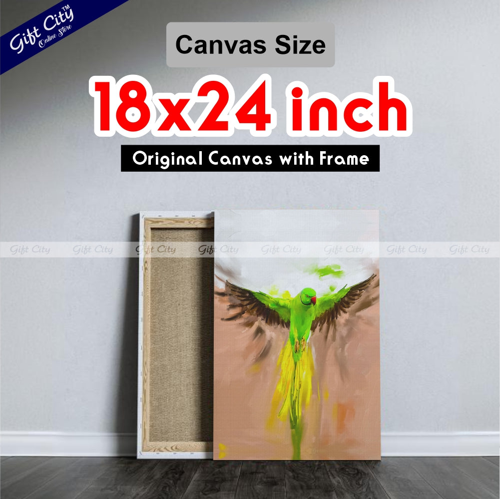 Flying Parrot Art Canvas Painting - Gift City