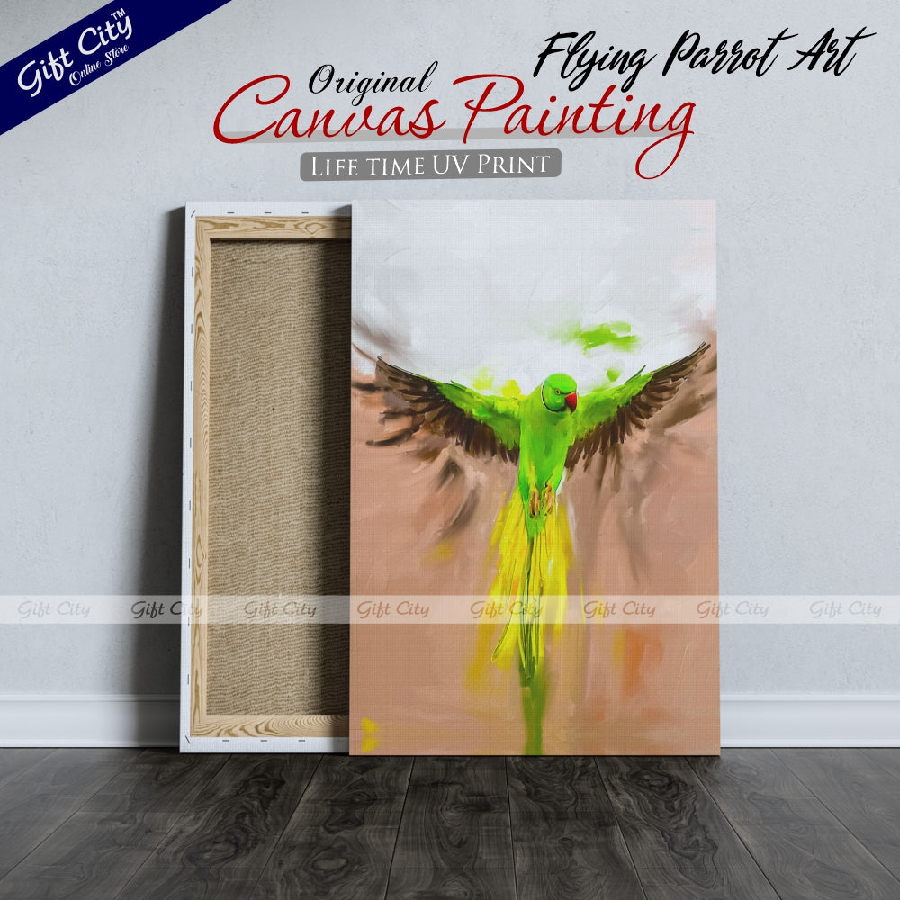Flying Parrot Art Canvas Painting - Gift City