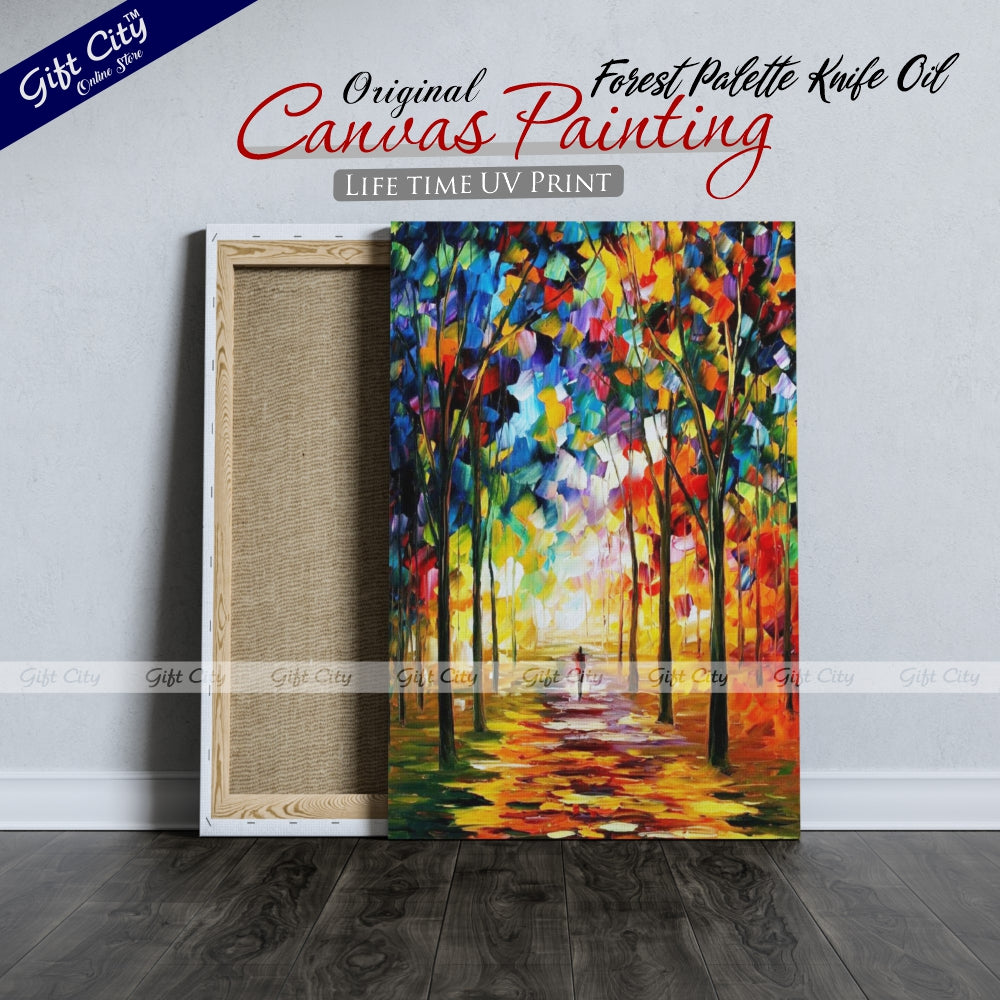 Forest Palette Knife Oil Painting - Gift City