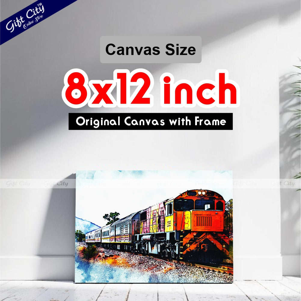 Happy Journey in Train Art Canvas Painting - Gift City