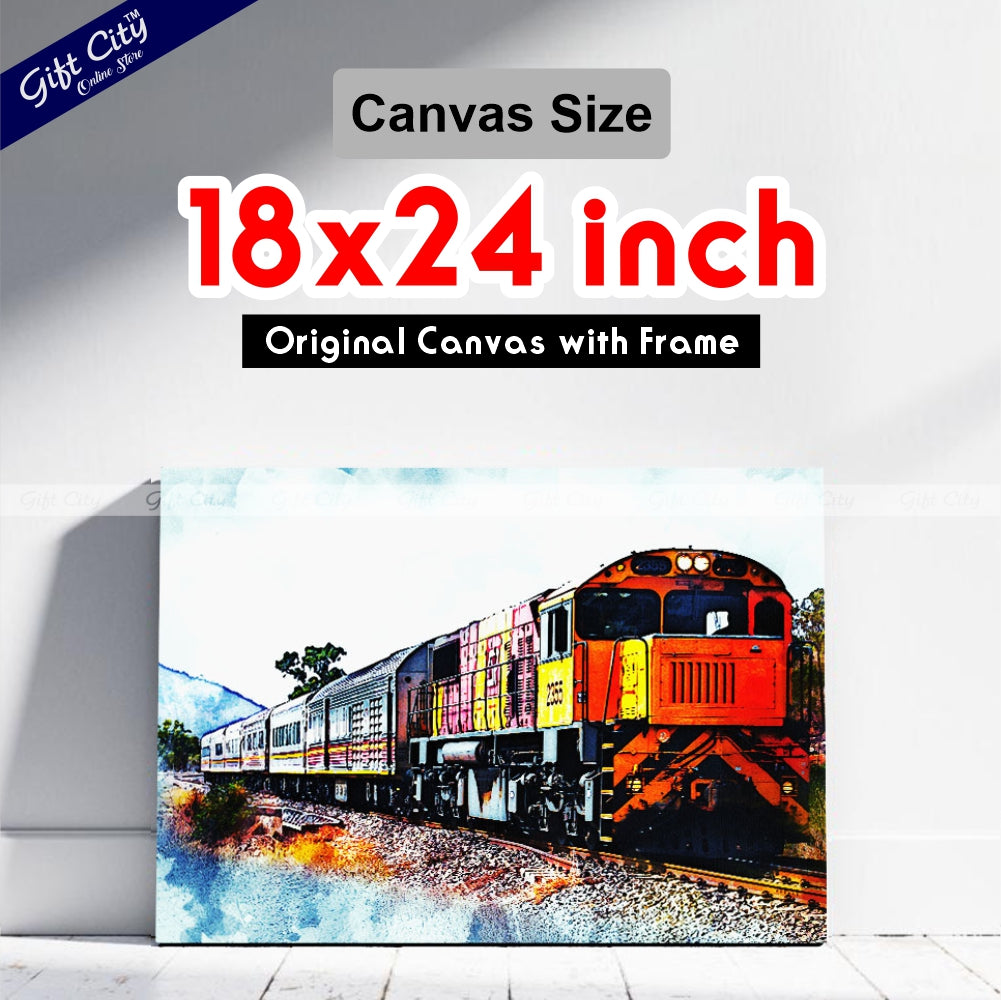 Happy Journey in Train Art Canvas Painting - Gift City