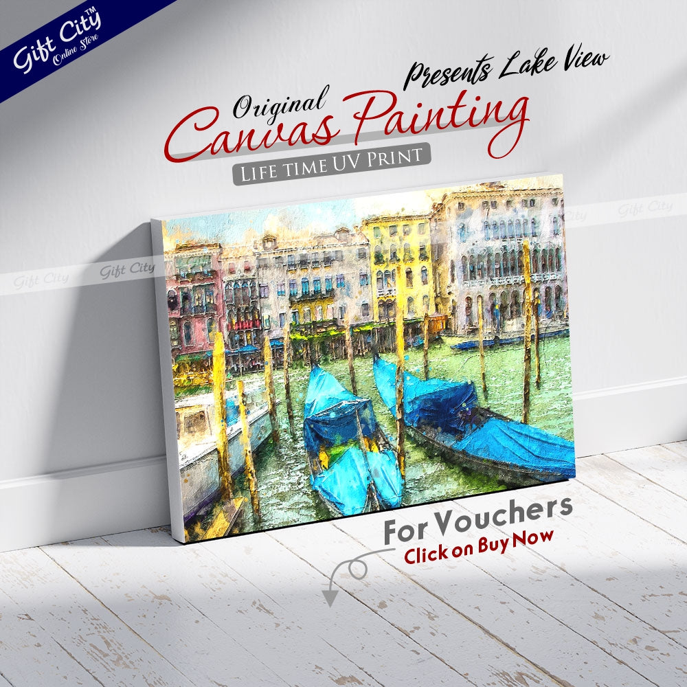 Lake View Art Canvas Painting Digital Art for Home Décor - Gift City