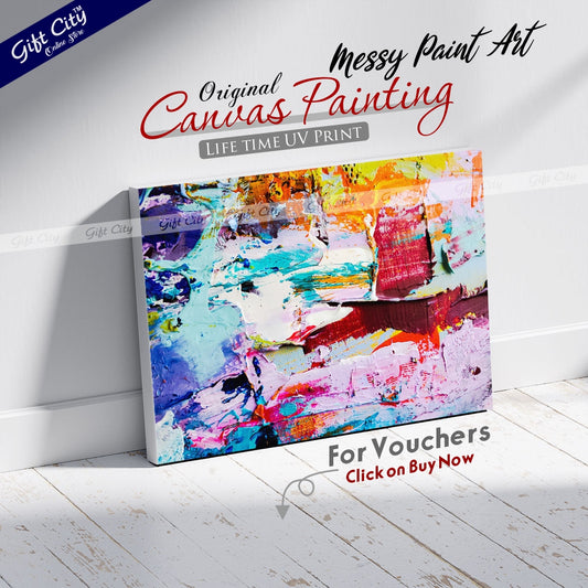 Messy Abstract Paint Canvas Painting - Gift City